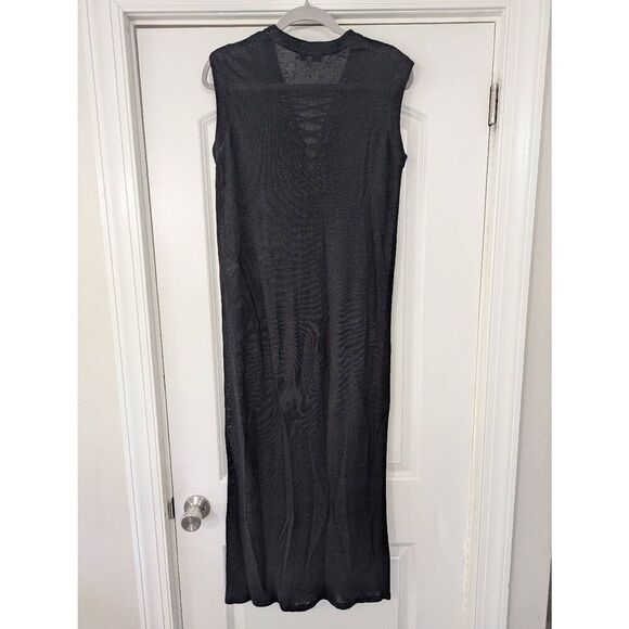 IRO Daisy Dress women's XS black midi‎ ruching LINEN  minimalist - Picture 7 of 7